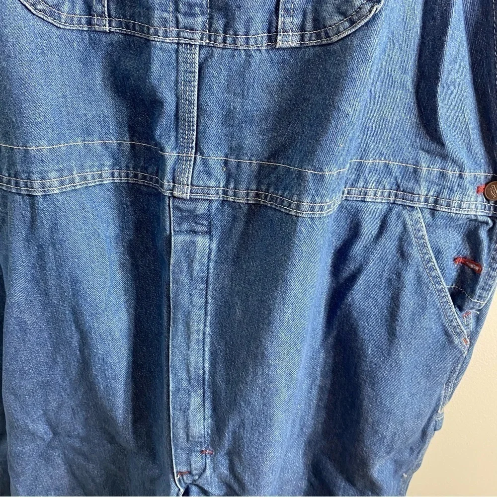 Vintage Dickies Denim Bib Overalls 46x30 90s Carpenter Blue Jean